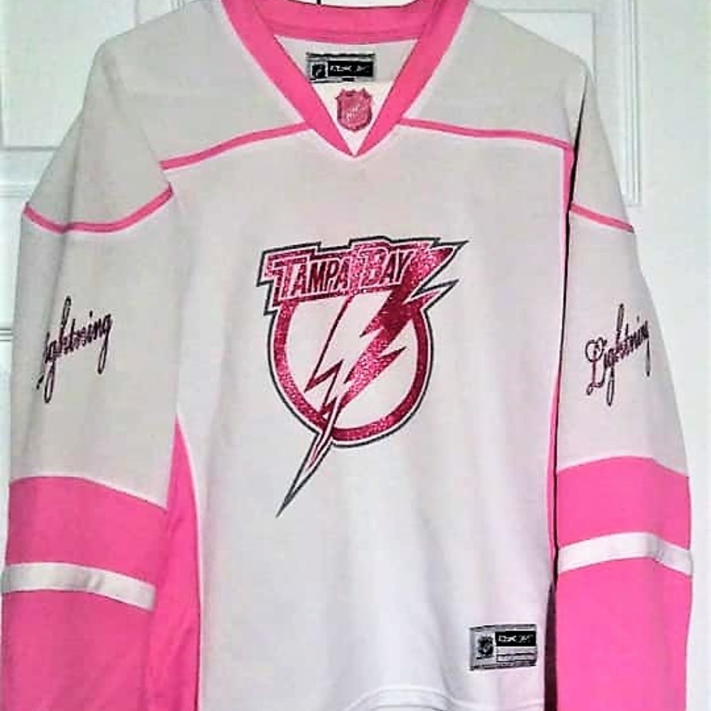 NHL RBK pink Lightning Jersey